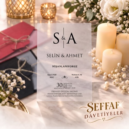 Şeffaf Davetiye Şeffaf Davetiye - Yaren Davetiye