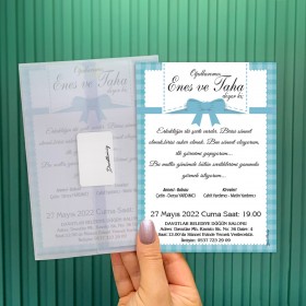 Şeffaf Zarflı Sünnet Davetiye 308