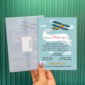 Şeffaf Zarflı Sünnet Davetiye 709