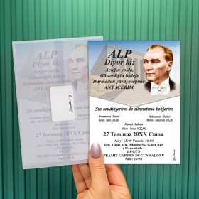 Şeffaf Zarflı Sünnet Davetiye 800 - Atatürk Tasarım Davetiye