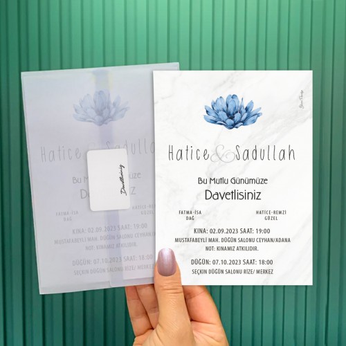 Şeffaf Zarflı Davetiye 1106 - Yaren Davetiye