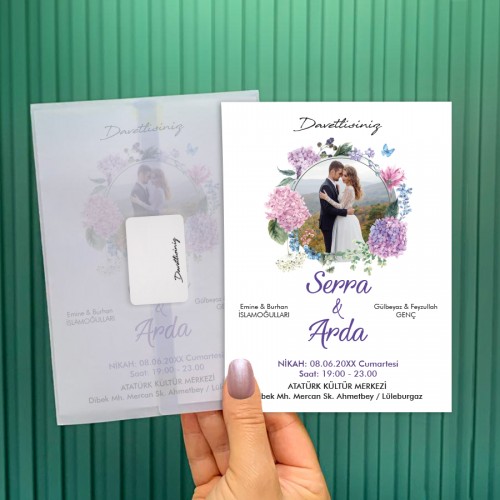 Şeffaf Zarflı Davetiye 0140 - Yaren Davetiye