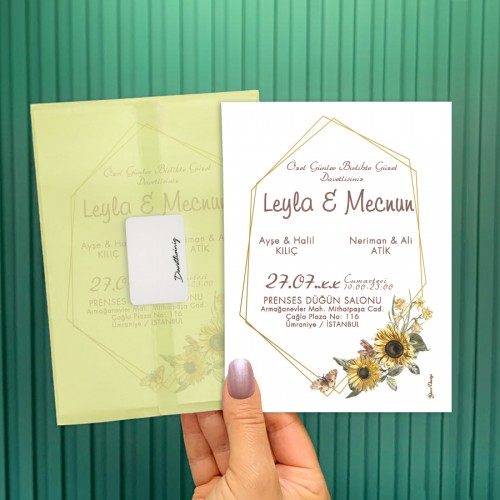 Şeffaf Zarflı Davetiye 0719 - Yaren Davetiye