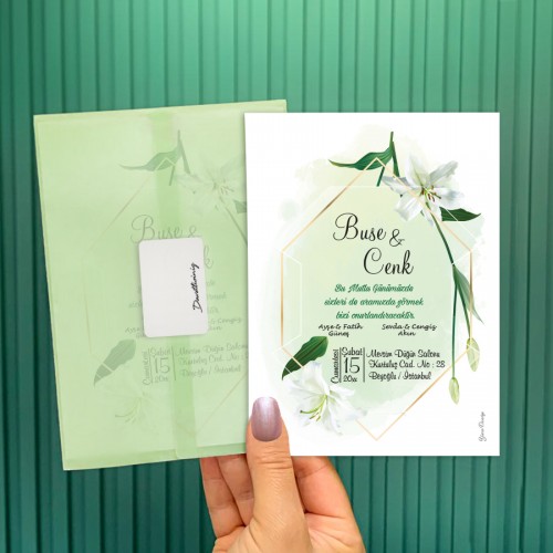 Şeffaf Zarflı Davetiye 1118 - Yaren Davetiye