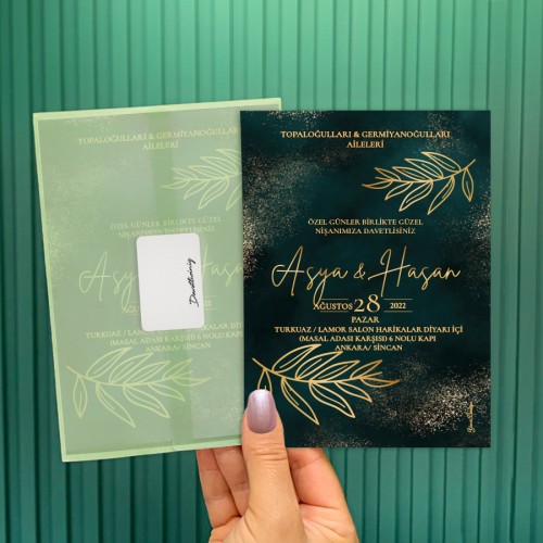 Şeffaf Zarflı Davetiye 1119 - Yaren Davetiye