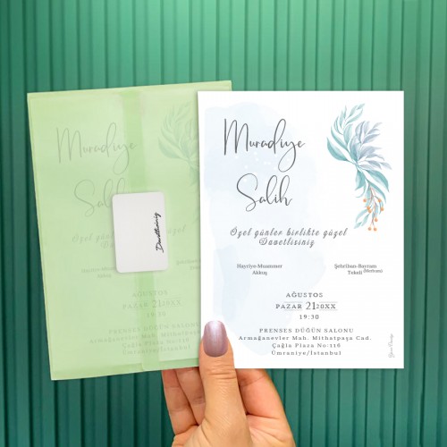 Şeffaf Zarflı Davetiye 0782 - Yaren Davetiye