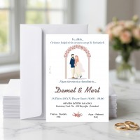 Yaren Davetiye 0111 - Tesettürlü Gelin Damat Tasarım