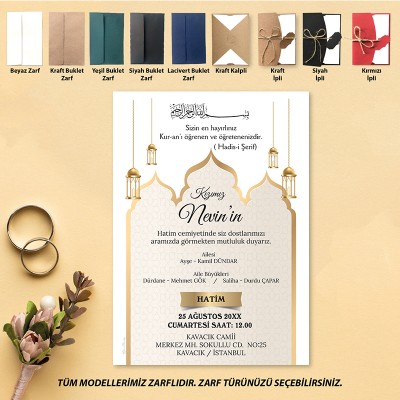 Yaren Davetiye 1132 - HATİM DAVETİYESİ