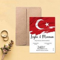 Yaren Davetiye 0796 - Türk Bayrağı Tasarımı Davetiye Yaren Davetiye 0796 - Türk Bayrağı Tasarımı Davetiye