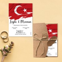 Yaren Davetiye 0796 - Türk Bayrağı Tasarımı Davetiye Yaren Davetiye 0796 - Türk Bayrağı Tasarımı Davetiye