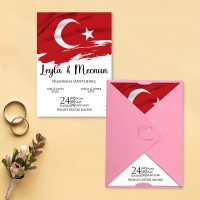 Yaren Davetiye 0796 - Türk Bayrağı Tasarımı Davetiye Yaren Davetiye 0796 - Türk Bayrağı Tasarımı Davetiye