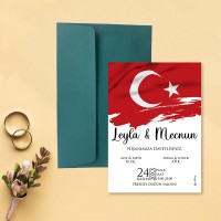 Yaren Davetiye 0796 - Türk Bayrağı Tasarımı Davetiye Yaren Davetiye 0796 - Türk Bayrağı Tasarımı Davetiye