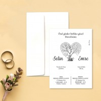 Yaren Davetiye 0797 - Aşk Ağacı Tasarım Davetiye