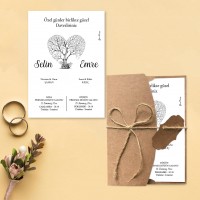 Yaren Davetiye 0797 - Aşk Ağacı Tasarım Davetiye
