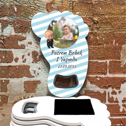 Ayak Açacaklı Magnet 4012 - Patron Bebek Resimli Magnet - Yaren Davetiye