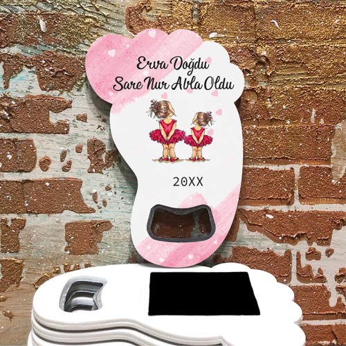 Ayak Açacaklı Magnet 4023 - Kardeş Teması - Yaren Davetiye