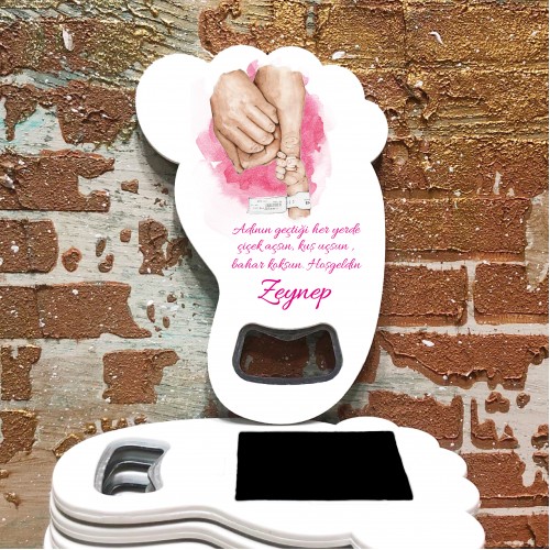 Ayak Açacaklı Magnet 4033 - Kız Bebek Eli Tasarım - Yaren Davetiye