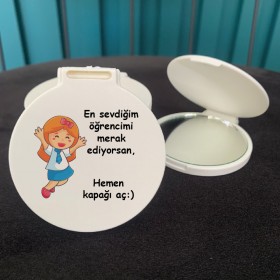 Ayna 010 - Yuvarlak - Mezuniyet Hediyesi Baskılı Hediyelik Cep Aynası