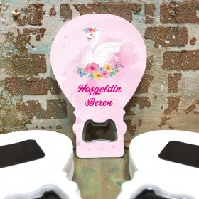 Balon Açacaklı Magnet 101 - Kuğu Doğum Günü Hediyelik Magnet