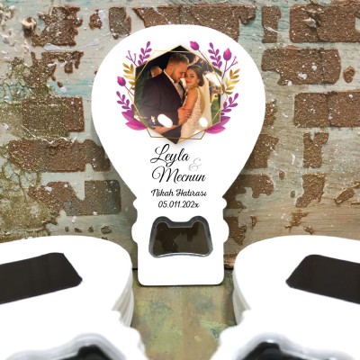 Balon Açacaklı Magnet 0113 - Fotoğraflı Düğün, Nişan, Söz Hediyelik