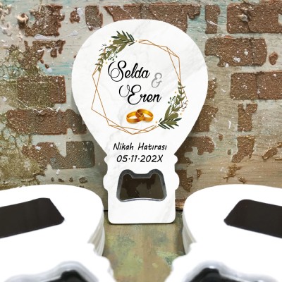 Balon Açacaklı Magnet 0120 - Yüzüklü Nişan Hatırası Hediyesi