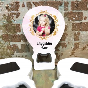 Balon Açacaklı Magnet 122 - Fotoğraflı Yenidoğan, Doğum Günü Hatırası Hediyelik
