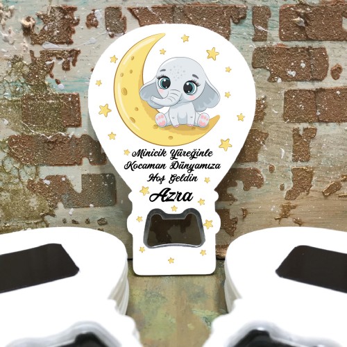 Balon Açacaklı Magnet 140 - Filli Yenidoğan Hediyelik Magnet - Yaren Davetiye