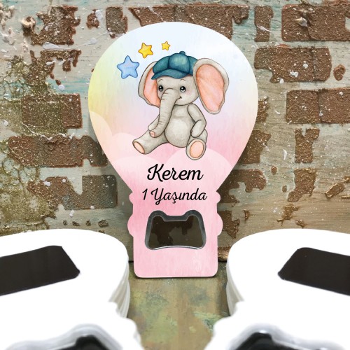 Balon Açacaklı Magnet 164 - Fil Tasarım Balon Açacaklı Magnet 164 - Fil Tasarım - Yaren Davetiye