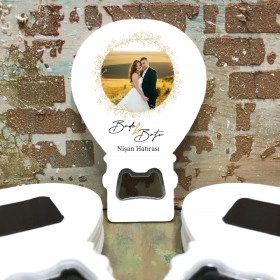 Balon Açacaklı Magnet 0206 - Fotoğraflı Nişan, Söz, Nikah, Düğün Hediyelik