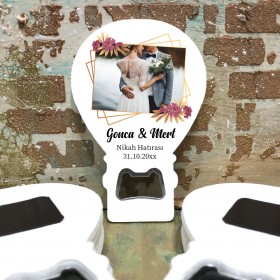 Balon Açacaklı Magnet 0208 - Fotoğraflı Nişan, Söz, Nikah, Düğün Hatırası Hediyelik