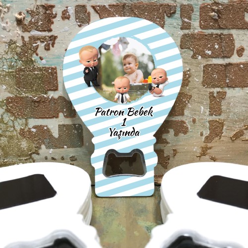 Balon Açacaklı Magnet 239 - Patron Bebek Hediyelik Magnet - Yaren Davetiye