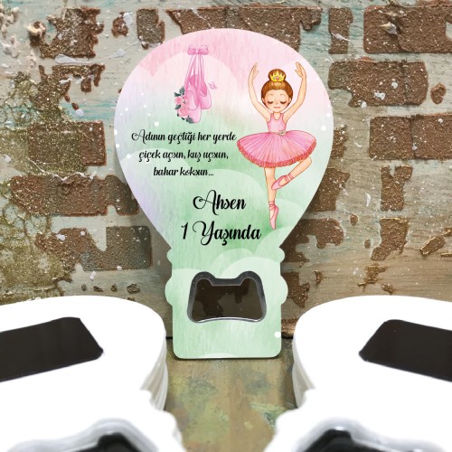 Balon Açacaklı Magnet 272 - Balerin Kız Hediyelik Magnet - Yaren Davetiye