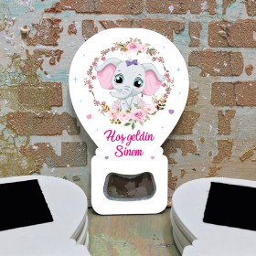 Balon Açacaklı Magnet 354 - Çiçekli Sevimli Fil Tasarım