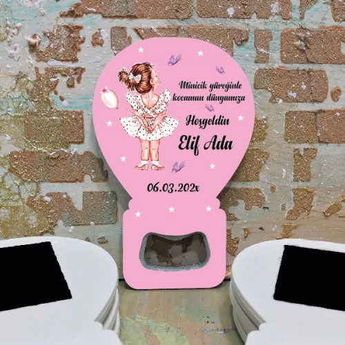 Balon Açacaklı Magnet 360 - Kız çocuk Tasarımı - Yaren Davetiye