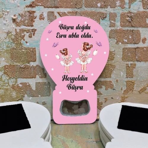 Balon Açacaklı Magnet 361 - Kız Çocuğu Tasarımı - Yaren Davetiye
