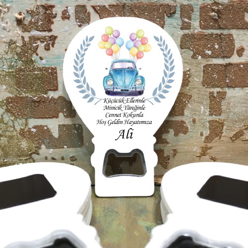 Balon Açacaklı Magnet 156 - Arabalı Hediyelik Magnet - Yaren Davetiye
