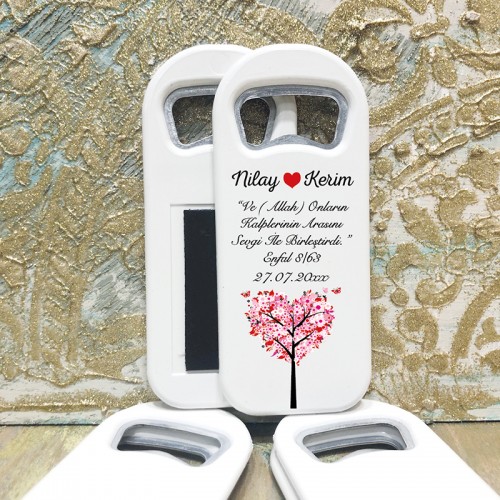 Dikdörtgen Açacaklı Magnet 01027 - Söz, Nişan, Nikah Hediyelik Magnet - Yaren Davetiye