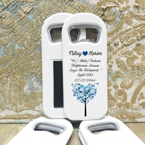 Dikdörtgen Açacaklı Magnet 01056 - Söz, Nişan, Nikah Hediyelik Magnet - Yaren Davetiye