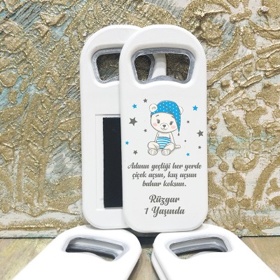 Dikdörtgen Açacaklı Magnet 1057 - Mavi Ayıcık Hediyelik Magnet