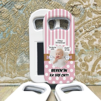 Dikdörtgen Açacaklı Magnet 1061 - Pembe Diş Buğdayı Hediyelik Magnet