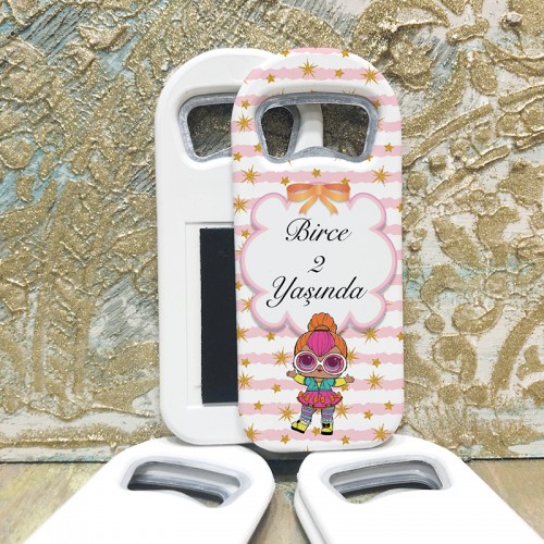 Dikdörtgen Açacaklı Magnet 1078 - LOL Bebek Hediyelik Magnet - Yaren Davetiye