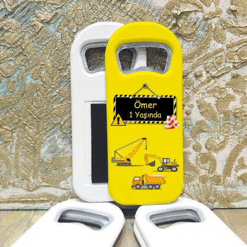 Dikdörtgen Açacaklı Magnet 1098 - İş Makinaleri Hediyelik Magnet - Yaren Davetiye