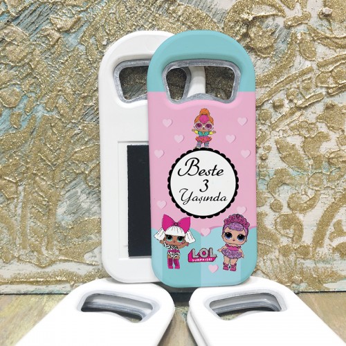 Dikdörtgen Açacaklı Magnet 1138 - LOL Bebek Hediyelik Magnet - Yaren Davetiye