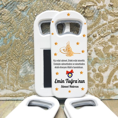 Dikdörtgen Açacaklı Magnet 2004 - Gold Osmanlı Tuğralı Hediyelik Magnet - Yaren Davetiye