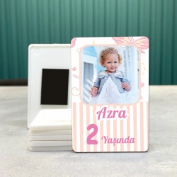 Dikdörtgen 500-2 Yaş Magnet - Fotoğraflı Doğum Günü Yaş Magneti