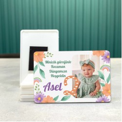 Dikdörtgen 502-2 Yaş Magnet - Fotoğraflı Doğum Günü Yaş Magneti