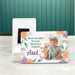 Dikdörtgen 502-3 Yaş Magnet - Fotoğraflı Doğum Günü Yaş Magneti