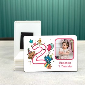 Dikdörtgen 514-2 Yaş Magnet - Fotoğraflı Doğum Günü Yaş Magneti