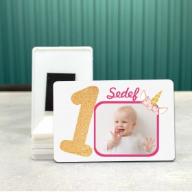 Dikdörtgen 525-1 Yaş Magnet Fotoğraflı Unicorn Tasarımlı Doğum Günü Yaş Magneti