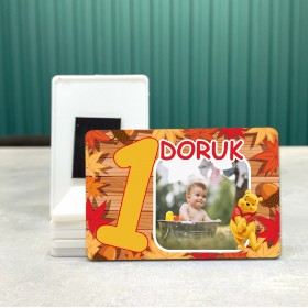 Dikdörtgen 526-1 Yaş Magnet Fotoğraflı Winnie The Pooh Tasarımlı Doğum Günü Yaş Magneti